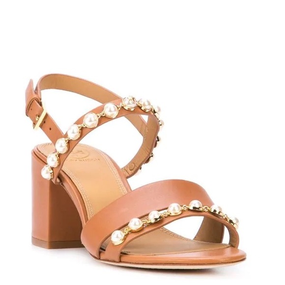 Tory Burch Shoes - Tory Burch Emmy Pearly Studded Block Heel Sandals